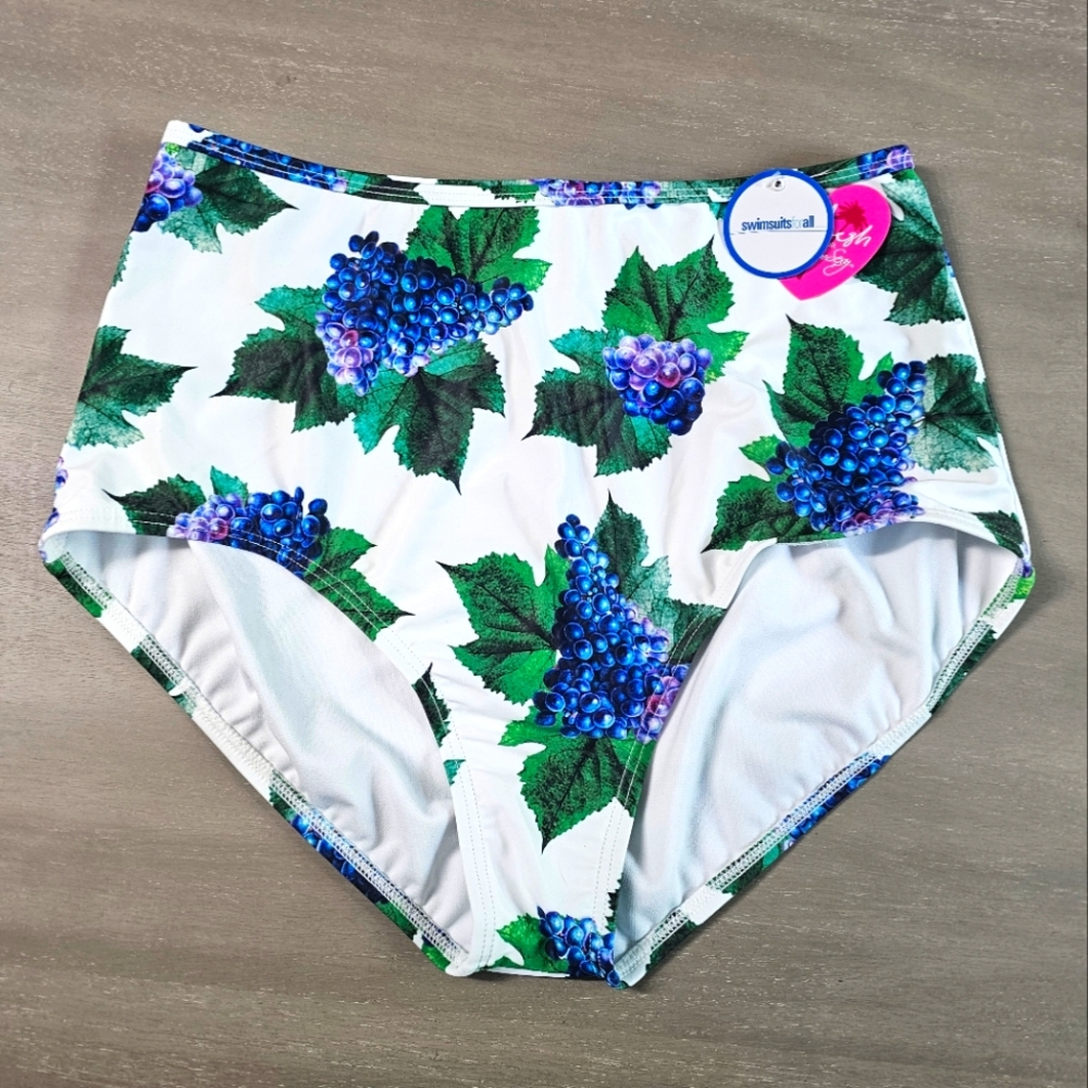 NWT 18 GabiFresh x Swimsuits for All Grape Print Bikini Bottom